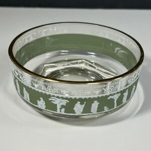 Roman Greek Vtg Wedgewood Inspired Jasperware Jeanette Green Berry Bowl 4 1/2"